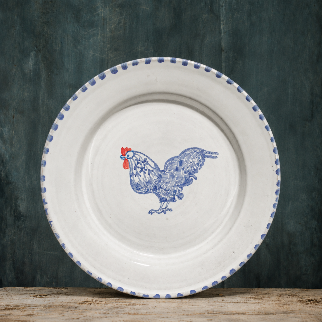Dinner & Side Plate - Cockerel