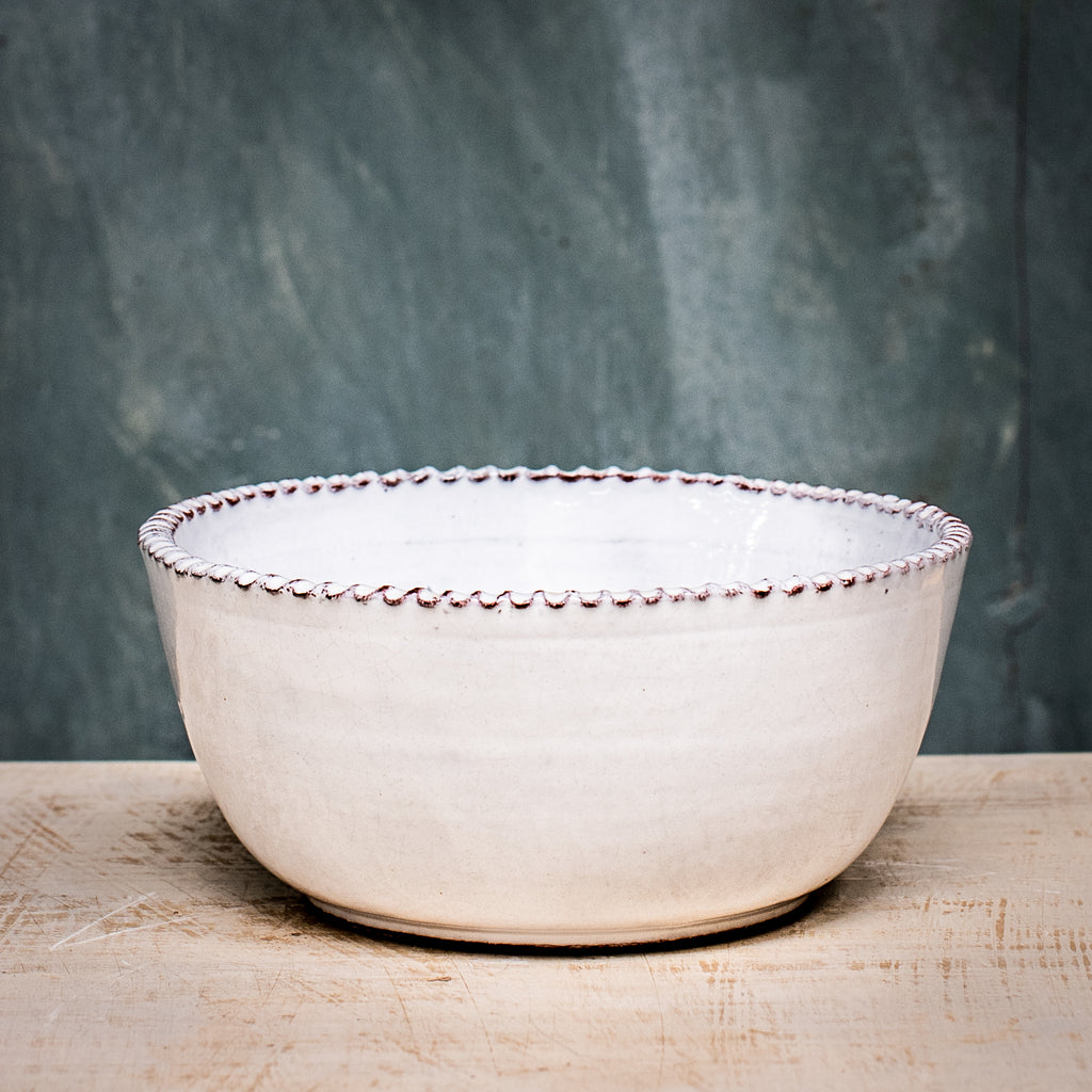 white Pudding Bowl With Ridges